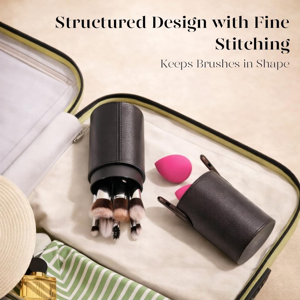 BEAKEY Makeup Brushes Sets, Brush Sets with Sponges BLACK-SILVER