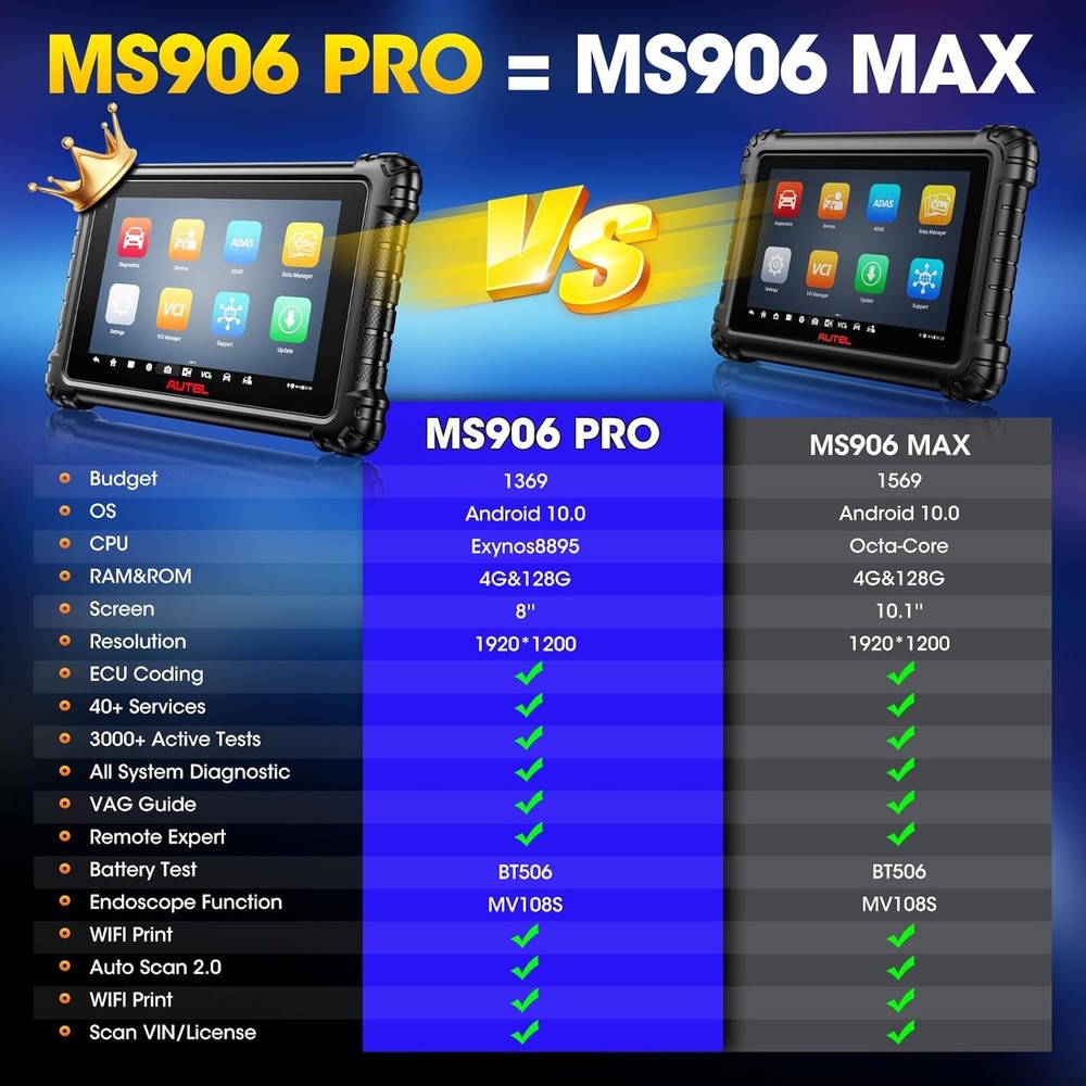 2026 Autel Scanner MaxiSys MS906 Pro Coding Full System Diagnostic Tool MK906PRO