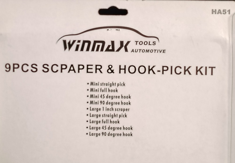 Winmax Tools Automotive 9pcs Scraper Hook And Pick Kit