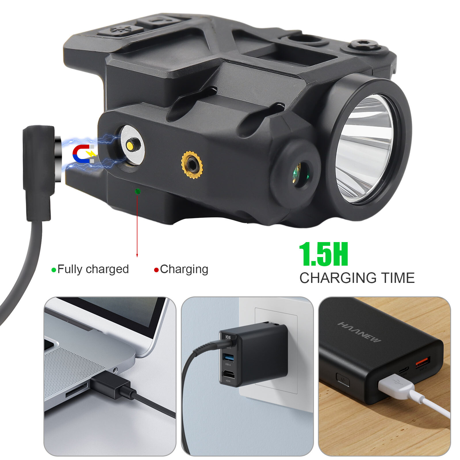 Green Red Blue Laser Sight 500lm Flashlight Combo For Glock 17 19 Taurus G2C G3C