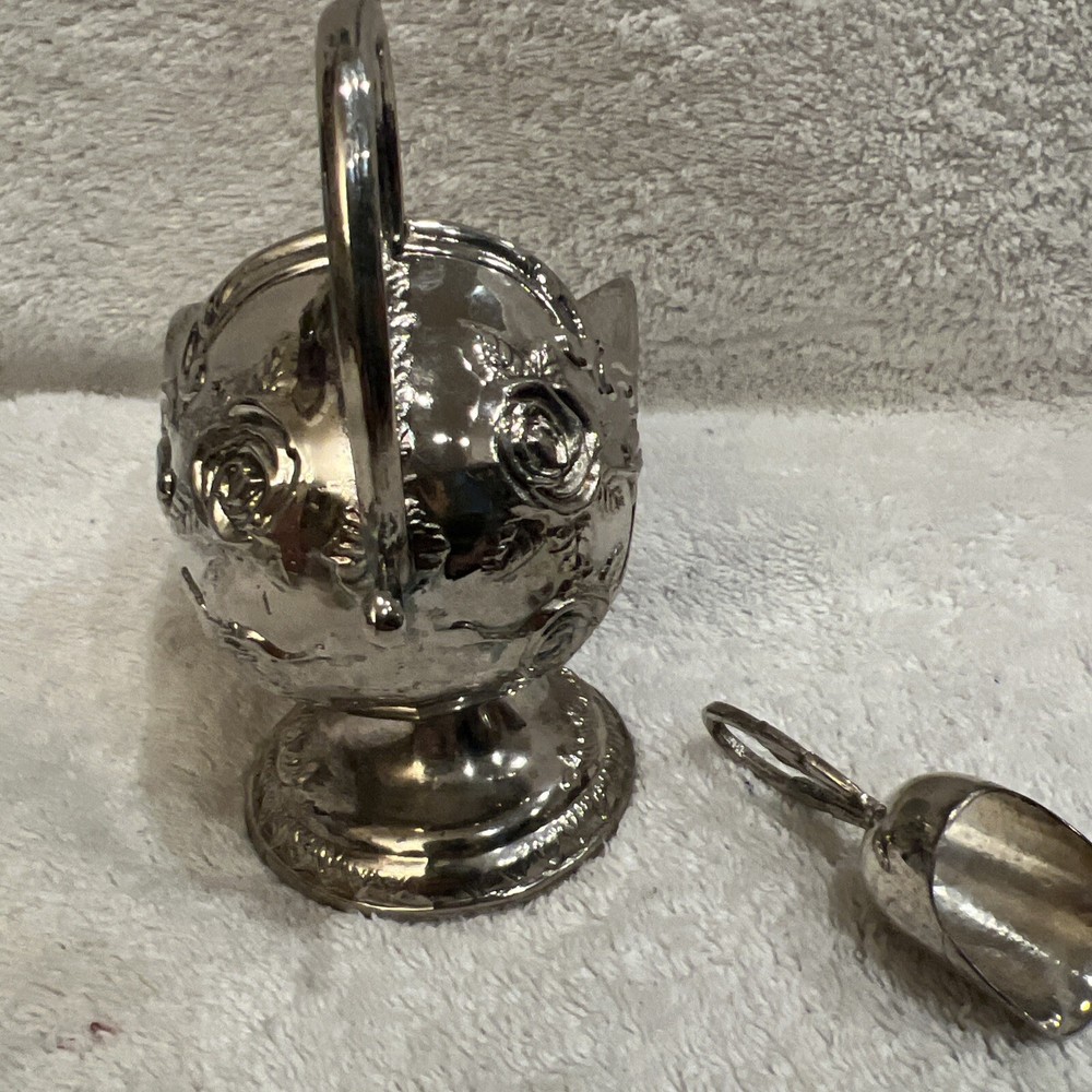 Beautiful Centurion Collection Silver Plated Sugar Scuttle With Scoop