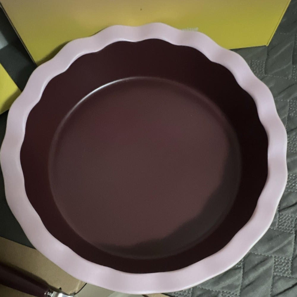 Noon & Moon Cherry Lacquer Ceramic Pie Dish 9" & Pie Server Dishwasher Safe Set