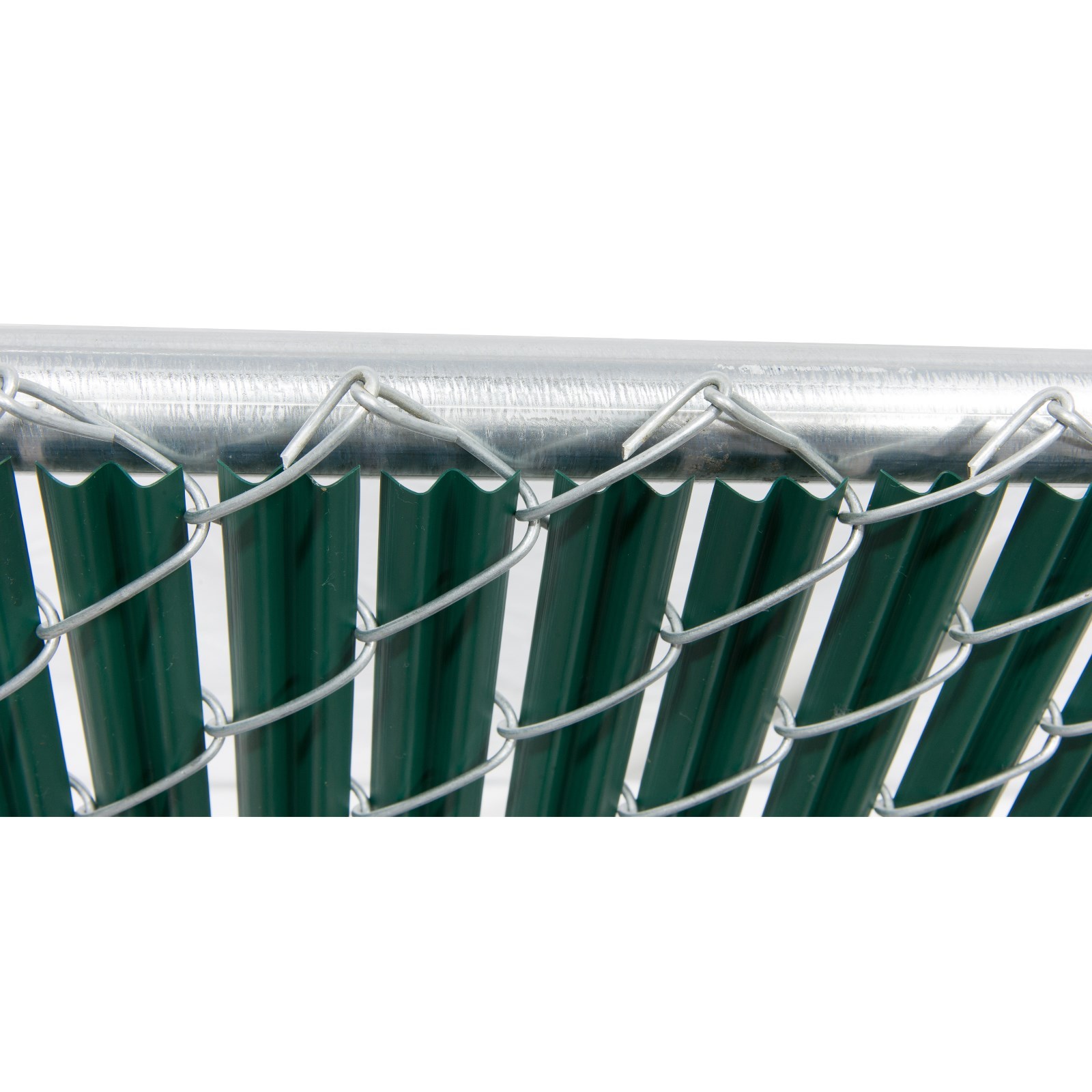 6 ft High Green Wave Slat™ Single Wall Privacy Chain Link Fence Slats
