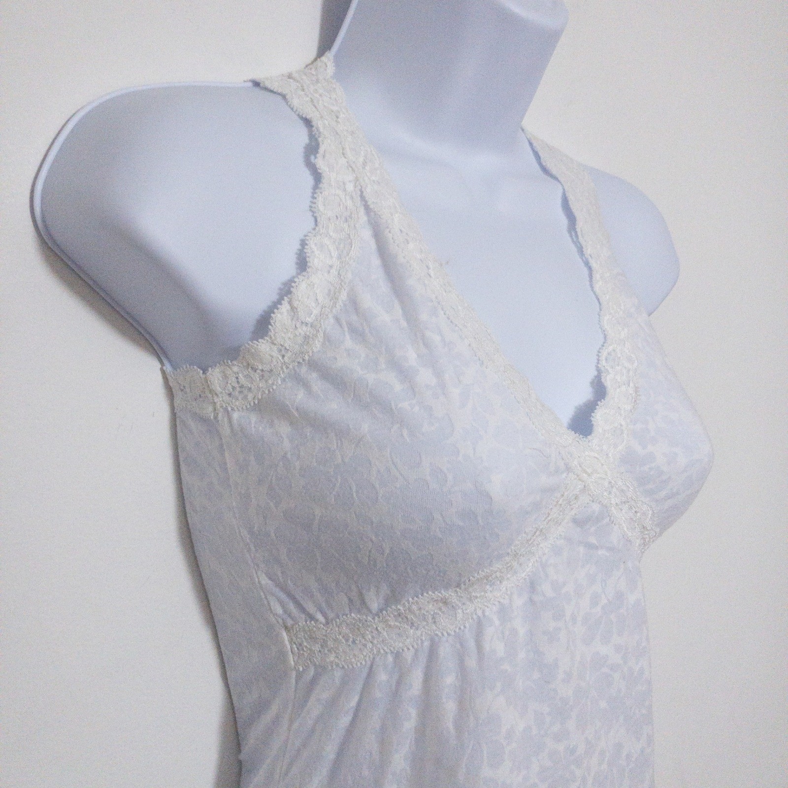 Delias Burnout Babydoll Y2K Tank Top Womens XS White Layer Piece