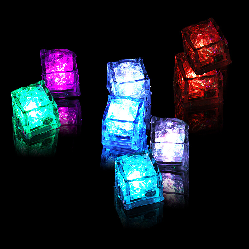24 Light Up Ice Cube for Drinks Liquid Sensor LED Color Changing for Drinks Pond