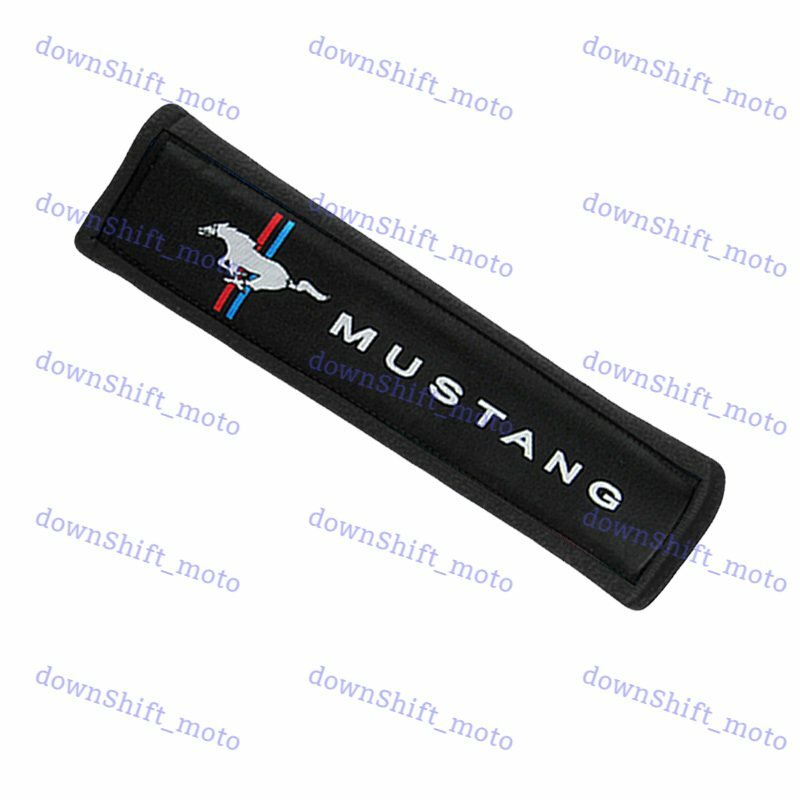 2PCS Black Soft Car Seat Belt Shoulder Cushion Cover Pad Fit For Mustang Auto