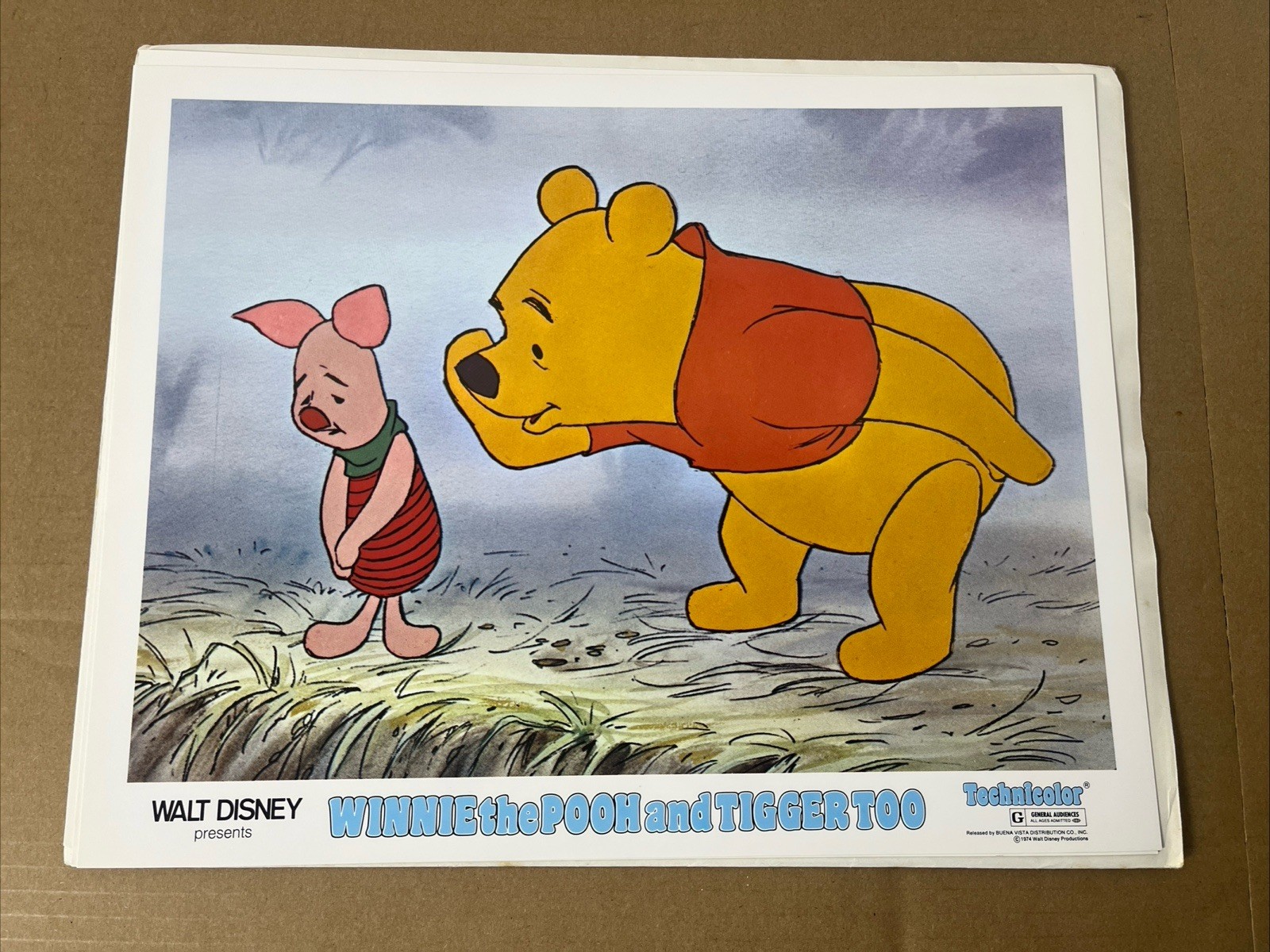 WINNIE POOH TIGGER TOO 1974 ORIGINAL DISNEY LOBBY CARD SET OF 6 11X14", NEW MINT