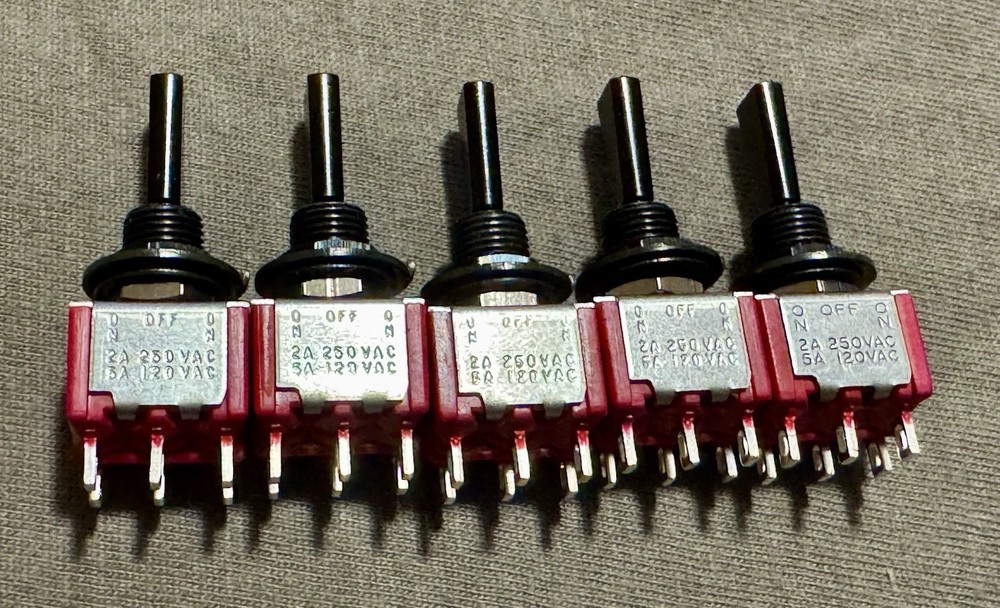 5 - C&K On-Off-On Flat  Mini Toggle Switch