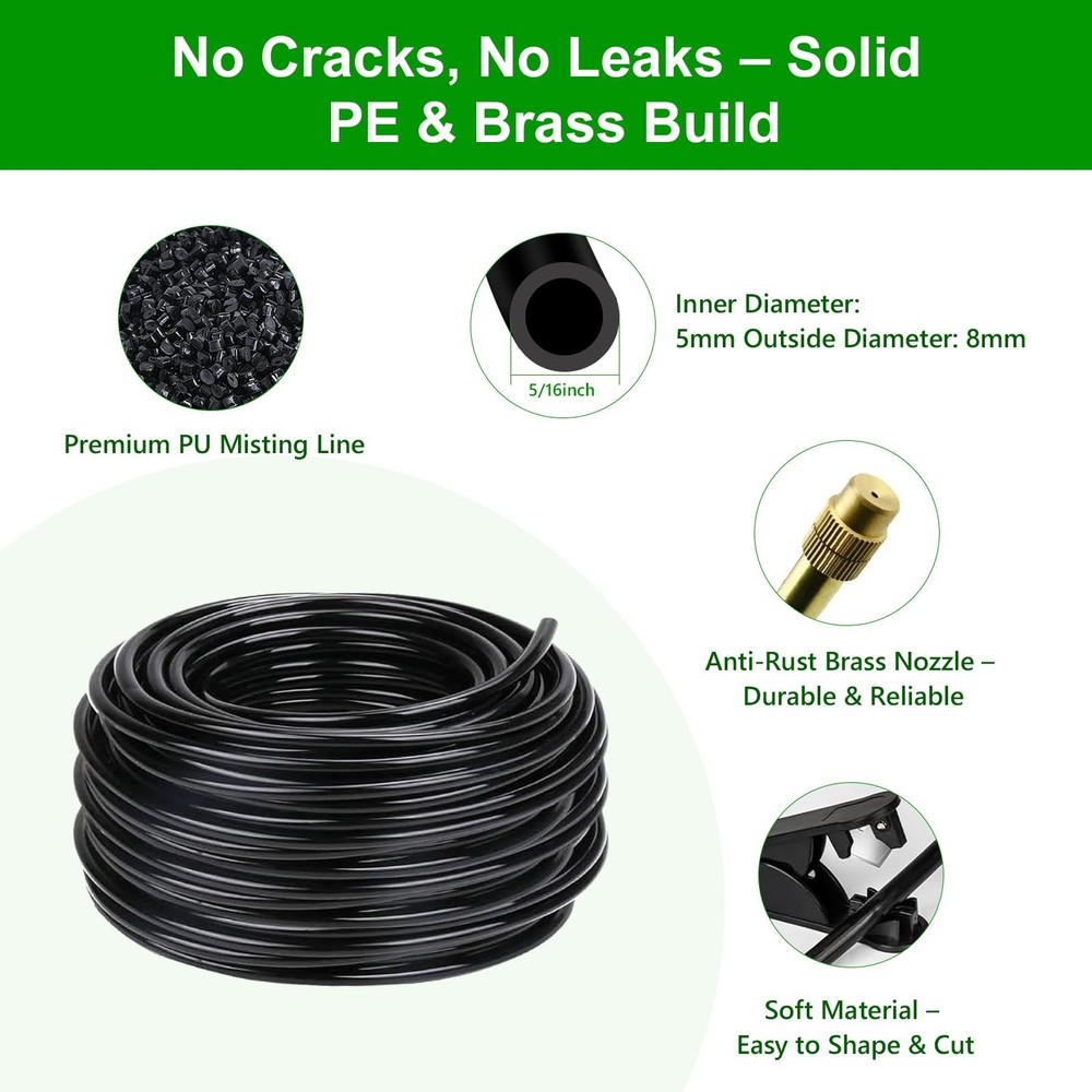 60Ft Drip Irrigation System for Garden – 360° Bendable Automatic Wate