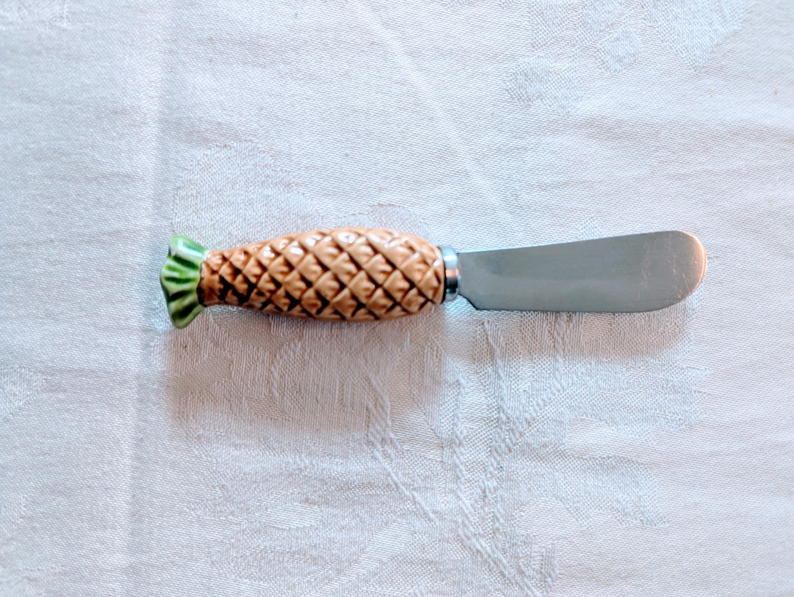 VTG Pineapple Ceramic Handle Butter Spreader Knife Japan Stainless Steel 4.5”