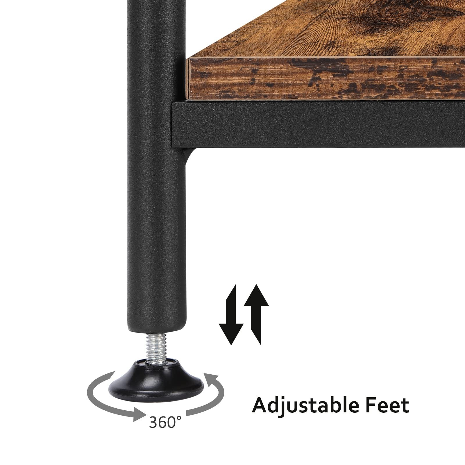 MOOACE Nightstands Set of 2, End Table with Charging Station, 2 Tier Narrow S...