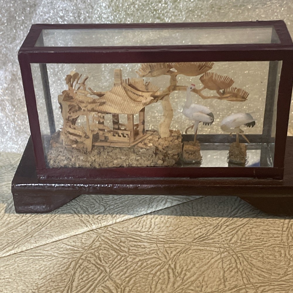 Mini Bamboo 3D Diorama With Storks