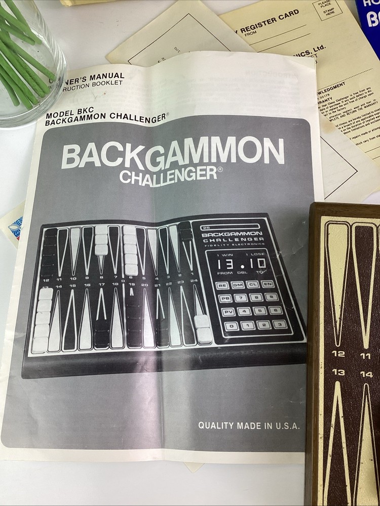 Vintage Backgammon Challenger Electronic Game Complete Working