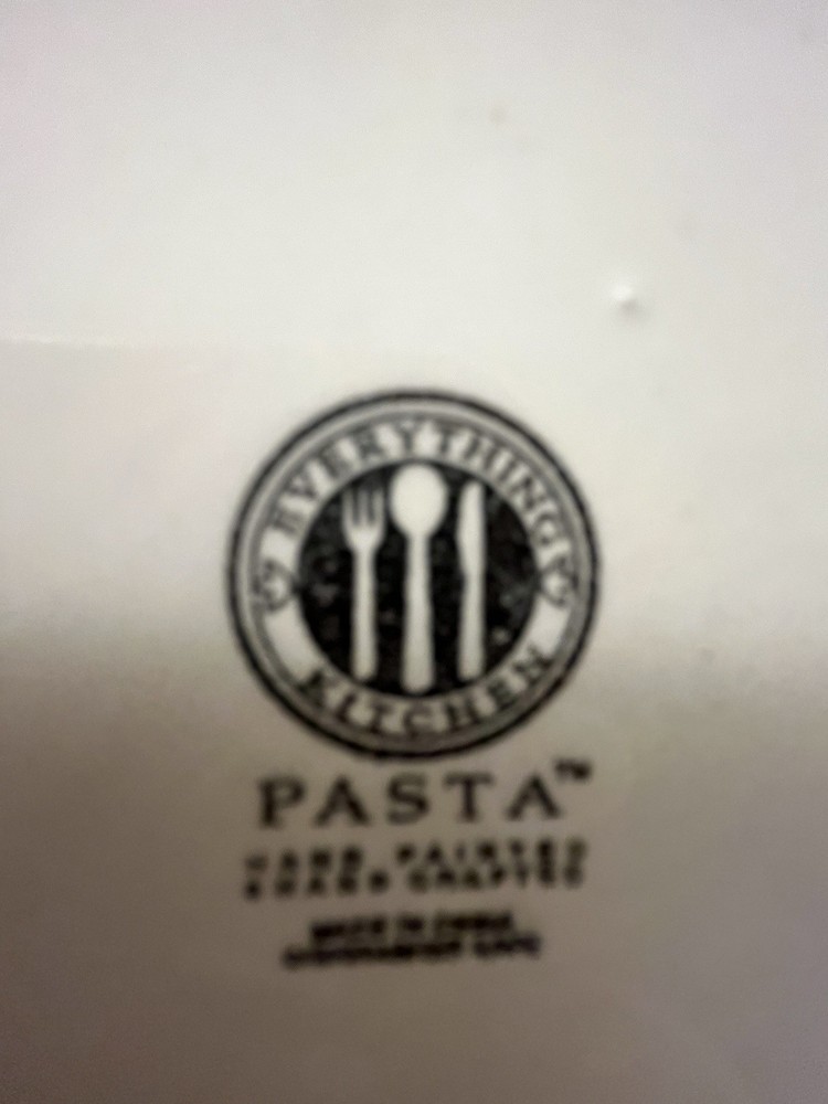 Everything Kitchen Ceramic Pasta Dinner Set Tomato & Pasta Pattern Bowls Plates
