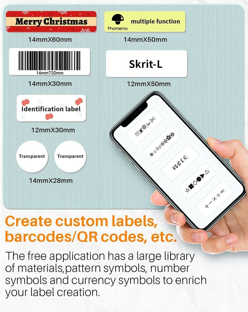 Phomemo D30 Mini Cute Bluetooth Label Maker Sticker Inkless Printer Machine