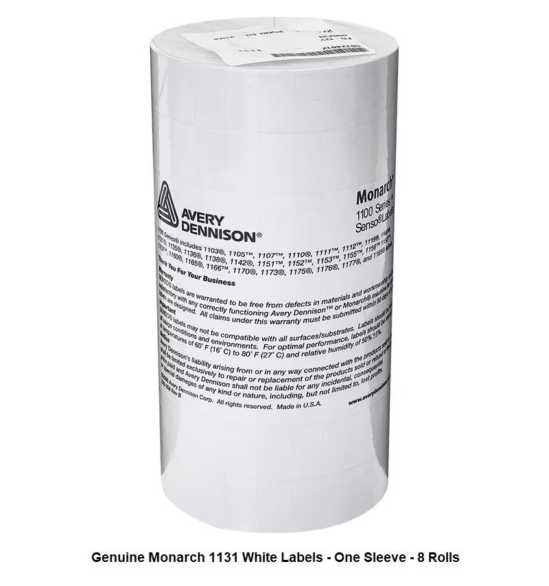GENUINE Monarch 1131 White Labels 000239 - One Sleeve - Authorized Dealer