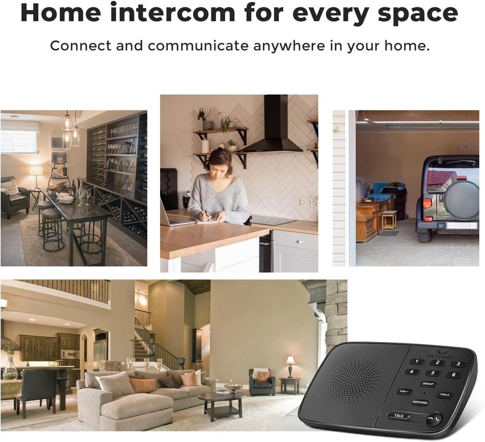 HO-Smart 2-Way Full Duplex Wireless Intercom 2-Set 1300ft EUC