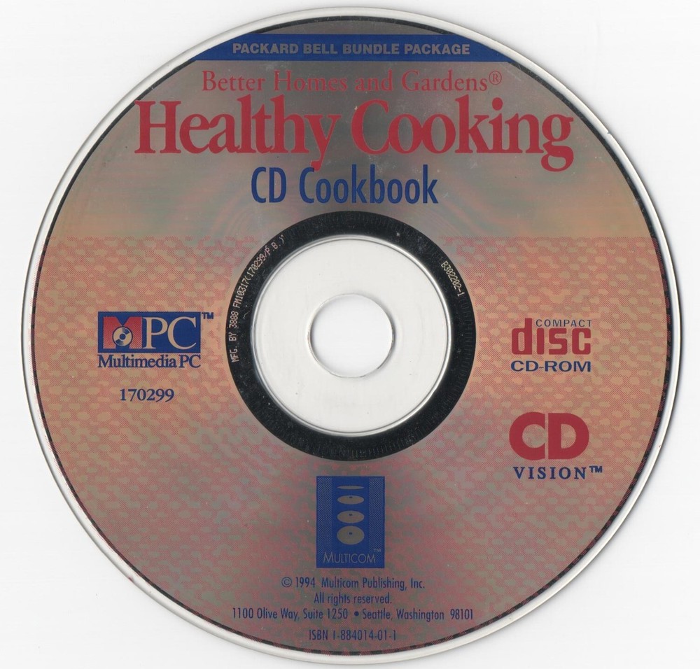 healthy cooking cd 1994 cd rom