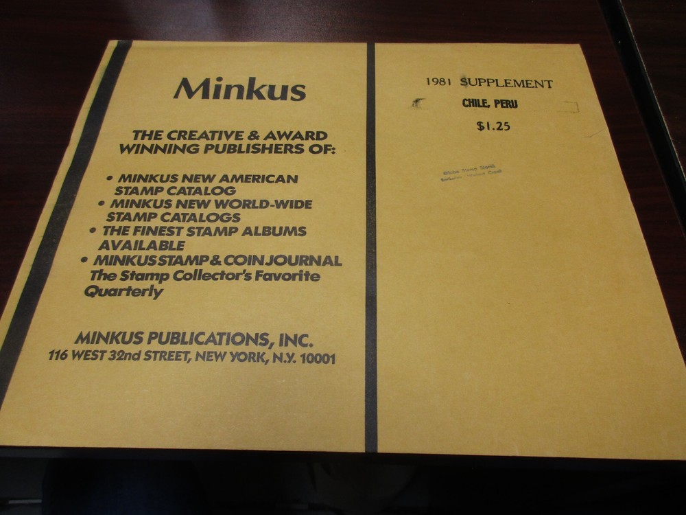 "MINKUS"  1981  SUPPLEMENT CHILE, PERU  W/FREE SHP.