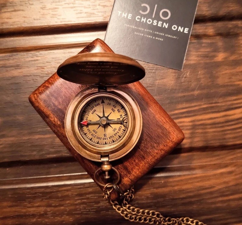 Personalized Compass, custom engraved compass, gift for mom, Working Compass