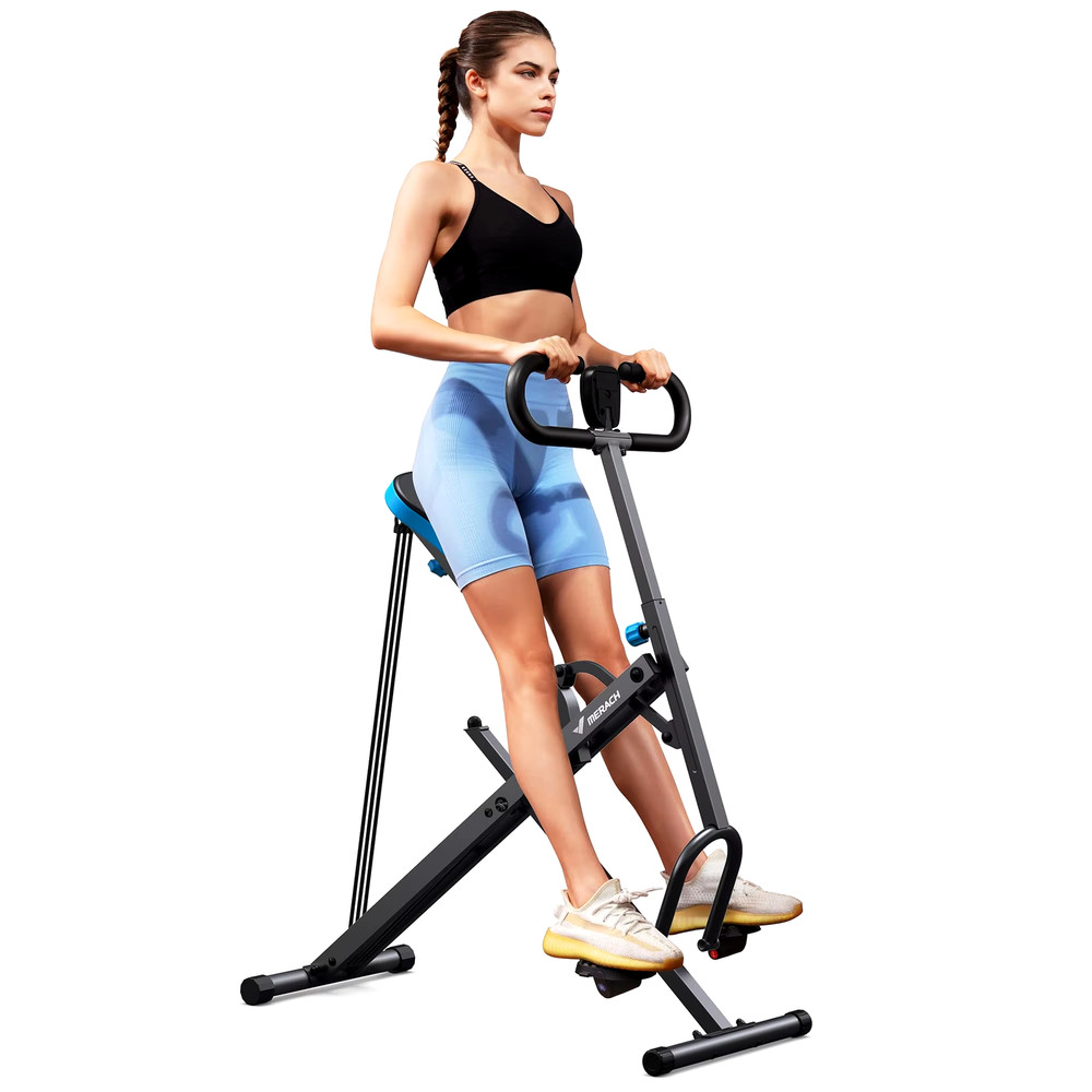 2In1 Squat Rowing Machine, Foldable Exercise, Glute Trainer Machine Glutes Leg