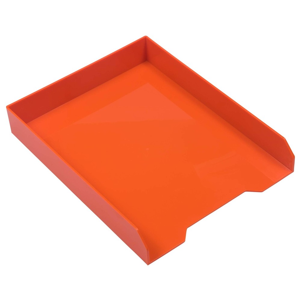 Stackable Trays - Orange - Desktop Document, Letter, & File Organizer Tray - ...