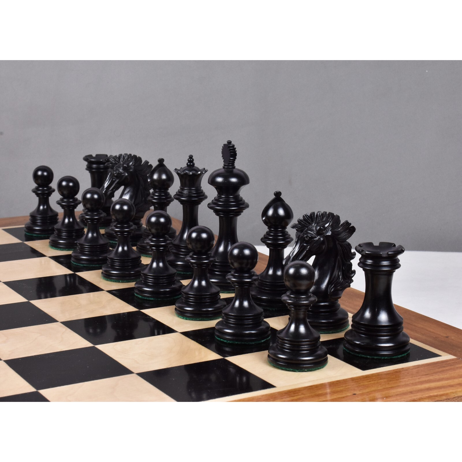 Alexandria Luxury Staunton Chess Pieces Only Set - Triple Weighted - Ebony Wood