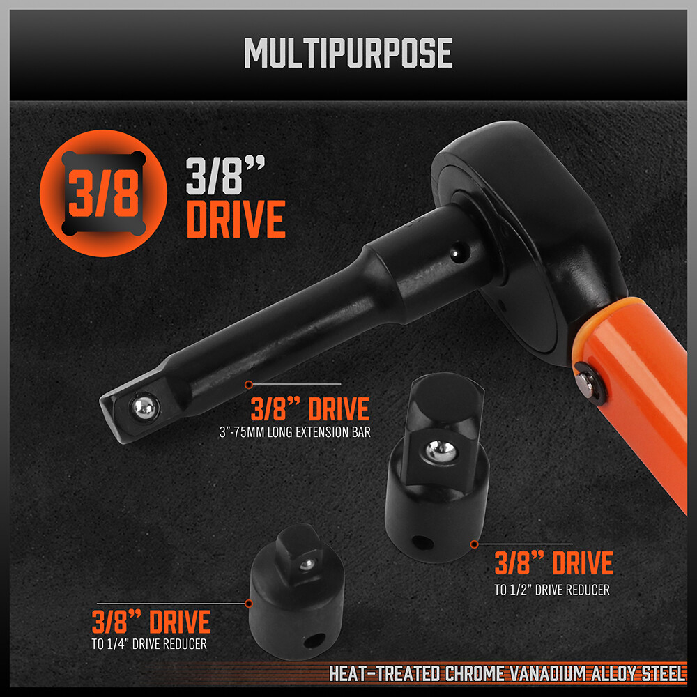 3/8" Torque Wrench Snap Socket Professional Drive Click Ratcheting Father's Day