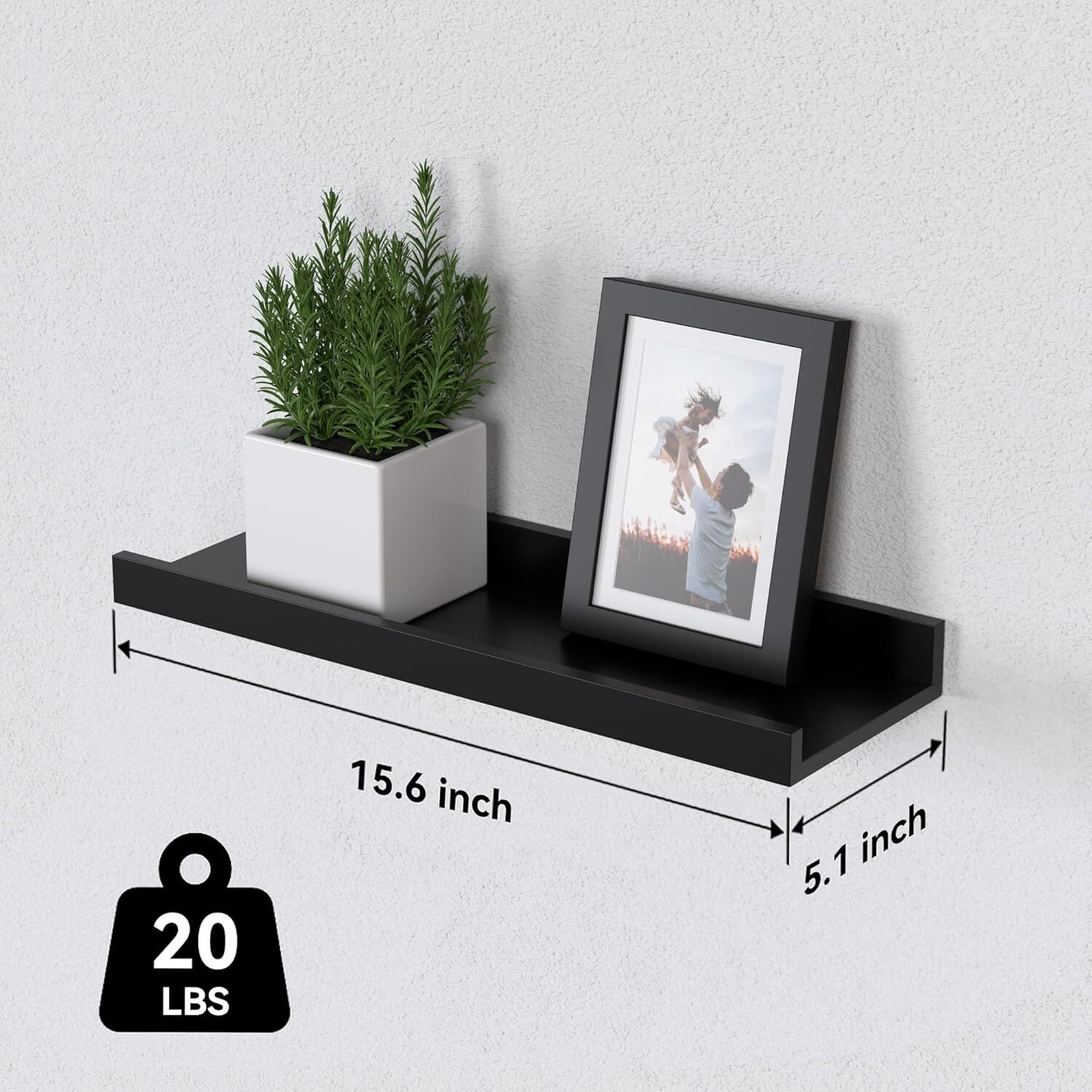 6 Pack Floating Wall Shelves, Display Shelves for Home Decoration