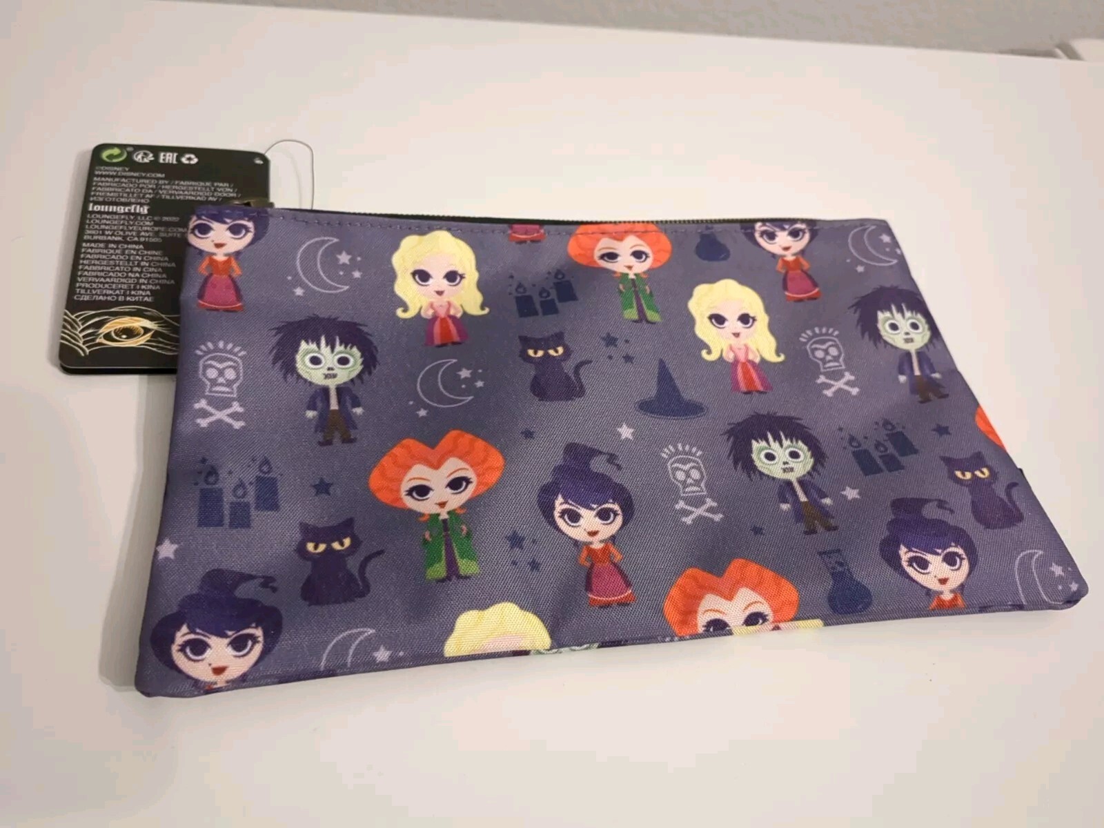 NWT Loungefly Disney Chibi Hocus Pocus Sanderson Sisters~Billy~Binx Makeup Bag