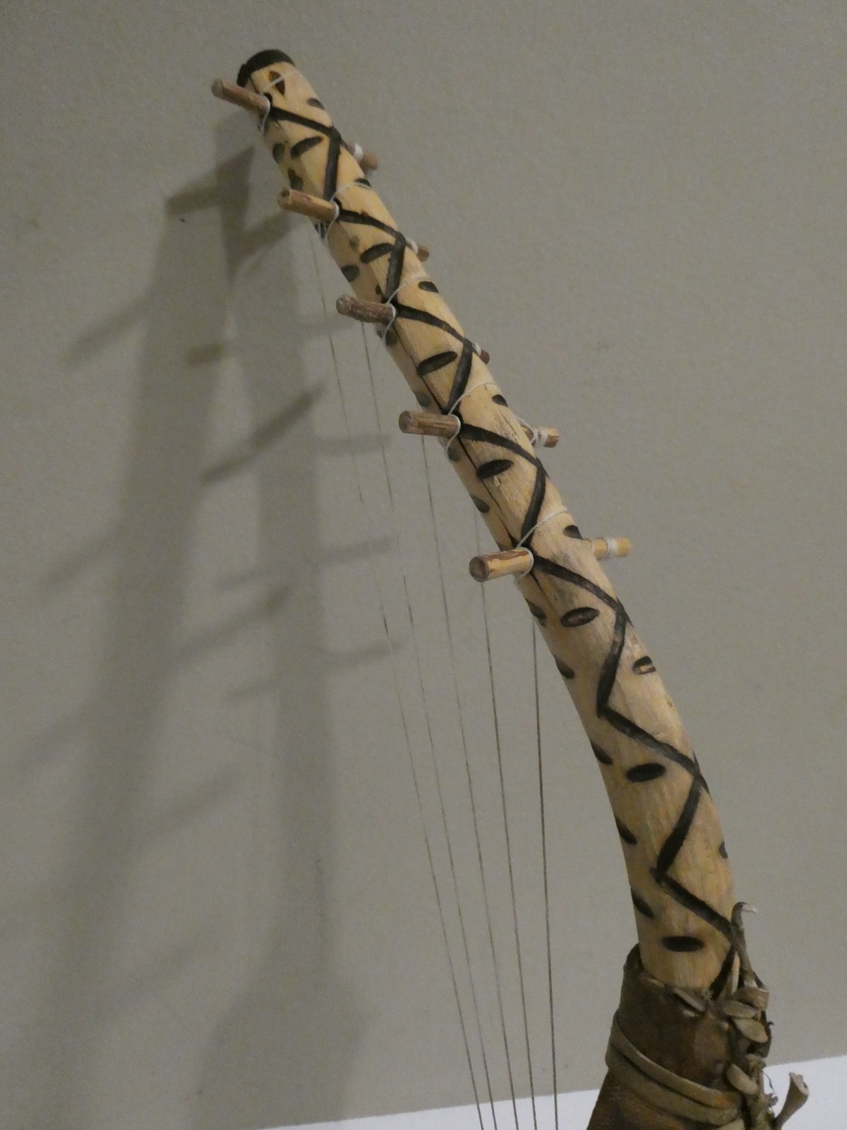 Tribal African Harp Musical Wooden Instrument