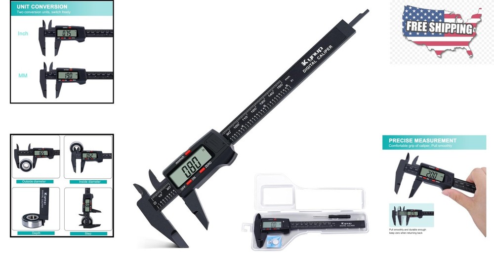 Precision Digital Caliper with Auto-Off 6" Measuring Tool - Accurate & Efficient