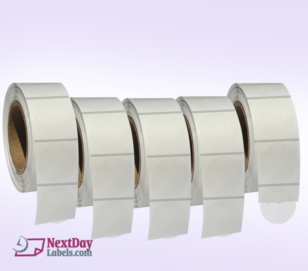 2" Inch Wafer Seals 500 Per Roll (5 rolls)  - 2500 Labels - New - Free Shipping