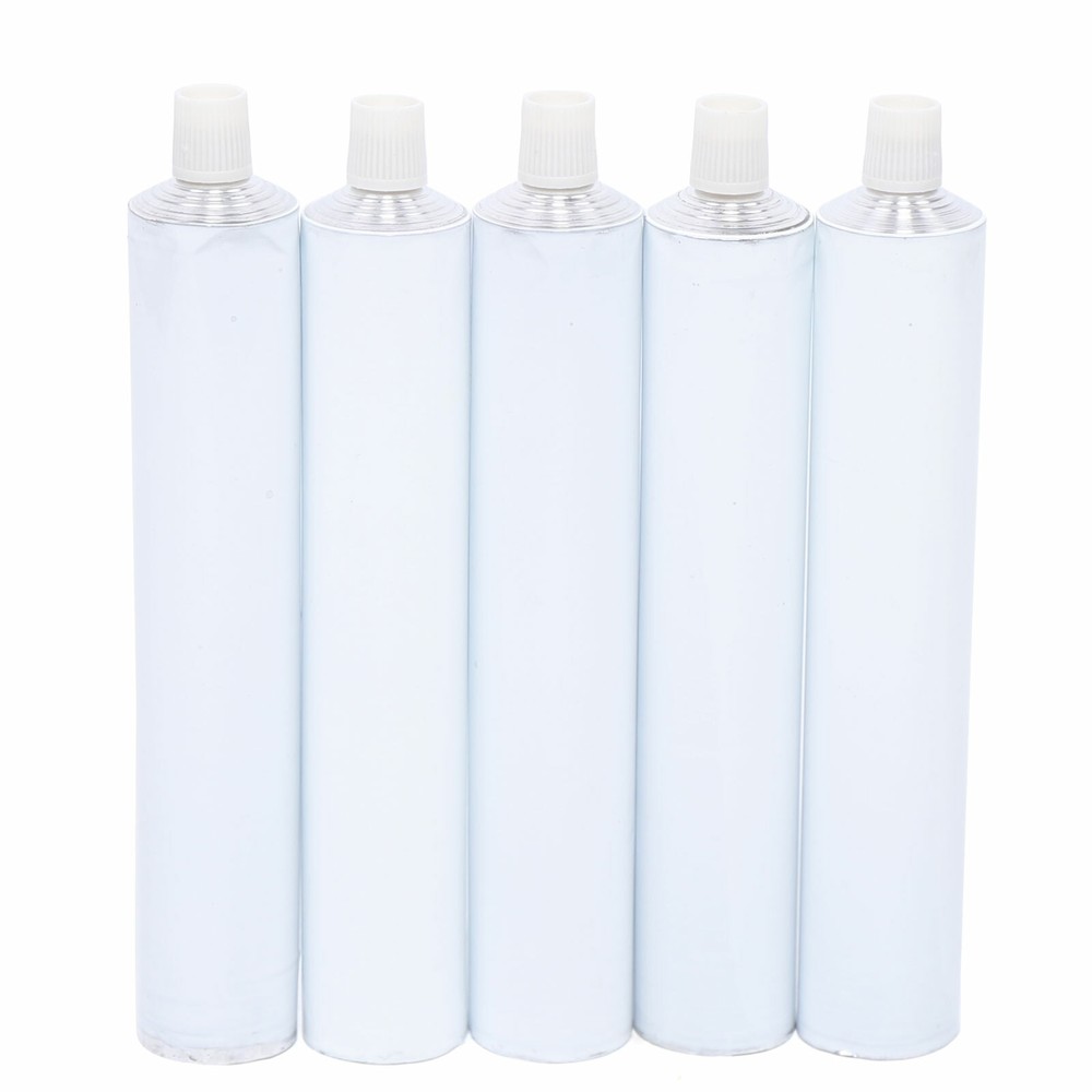 100pcs Portable 100ml Aluminum Empty Toothpaste Tubes With Needle Cap White