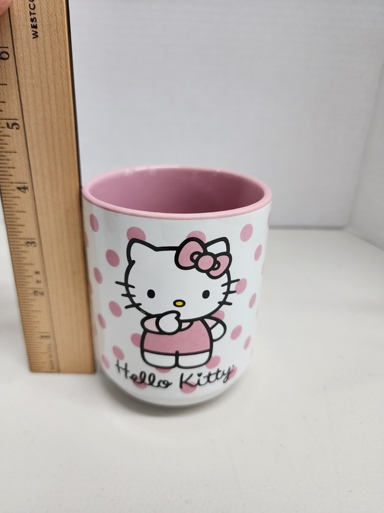 Ceramic Mug Is A Hello Kitty Themed Drinkware Item Pink White