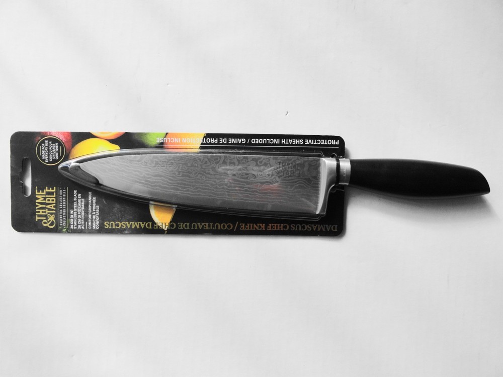 Thyme & Table 8" Chef Knife Damascus pattern blade NEW