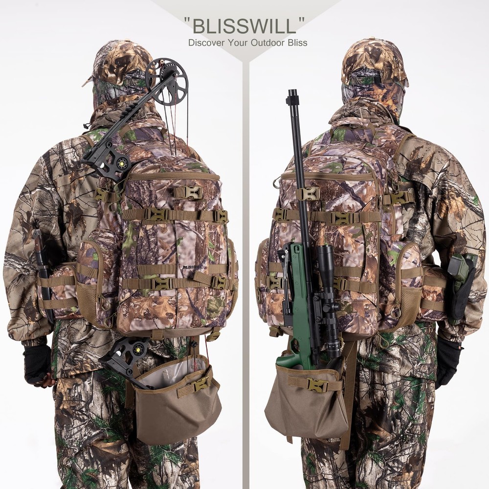 BLISSWILL Large Hunting Backpack with padded compartment for Bow with Waterpr...