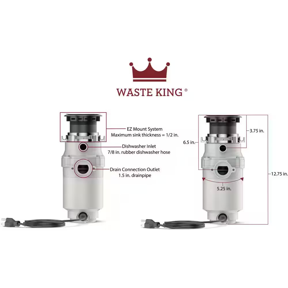 Legend Series 1/2 HP Continuous Feed Garbage Disposal