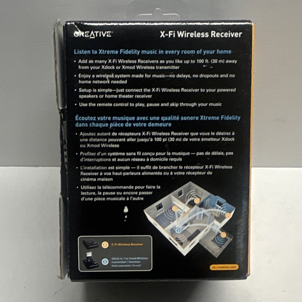Creative X-Fi Wireless Receiver SB0840EF Remote 100ft Range for Xdock Xmod