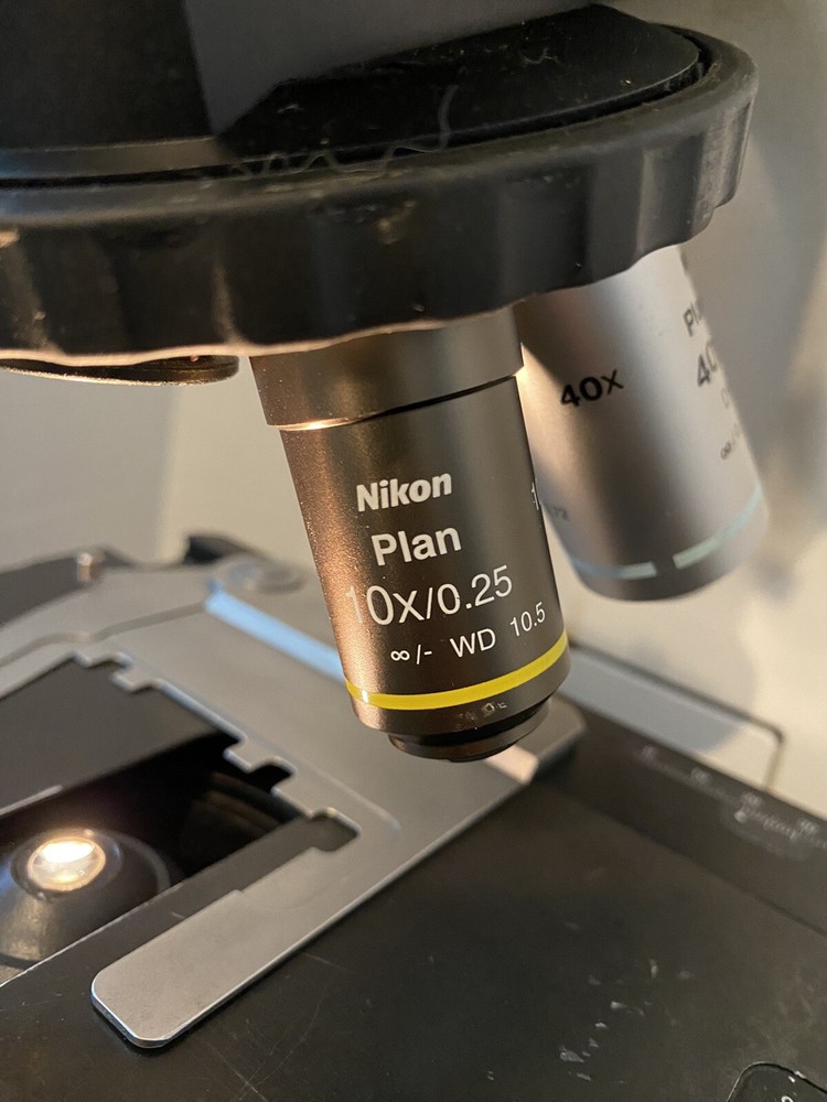 Nikon Eclipse 50i Clinical Microscope w/ 10x Plan And 40x Plan Fluor Objectives