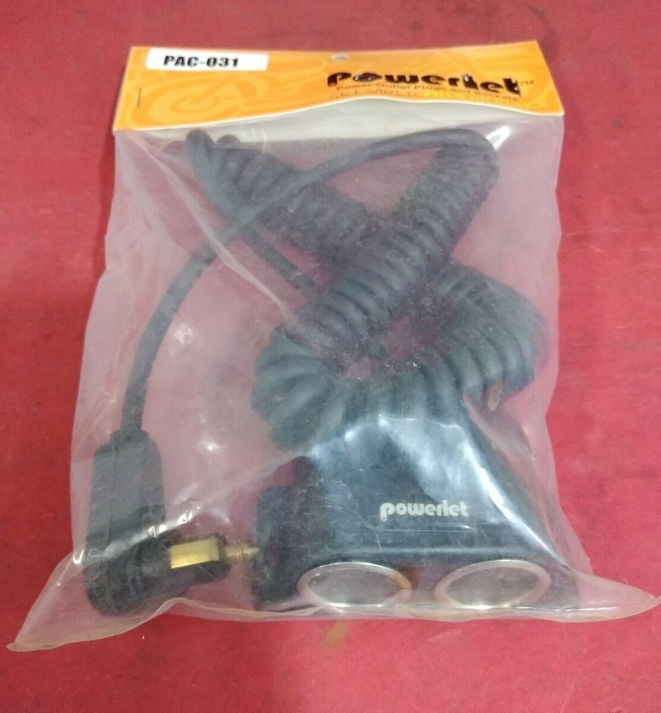 NEW POWERLET PAC-031 Low Profile Dual Cigarette Socket 24" Coil Cable
