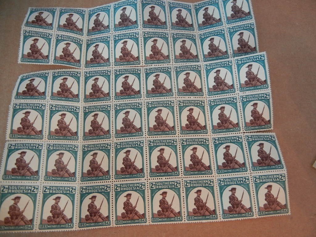 Southern Rhodesia - Issued: 1 November 1943 - LOT OF 50 2d Mounted Pioneer MNH