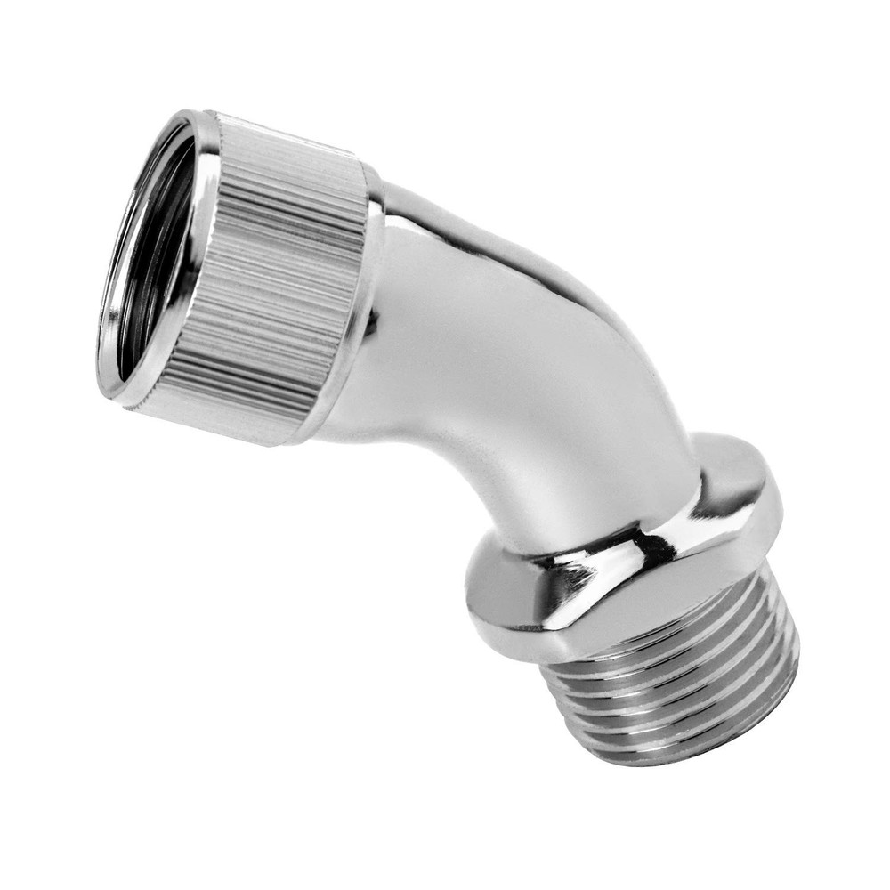 QWORK Elbow Adapter for Shower Head, Chrome Copper 1/2" Extender
