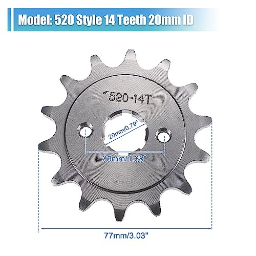 1 Set 520 Style 14 Teeth 20mm ID Motorcycle Front Engine Sprocket Fit for