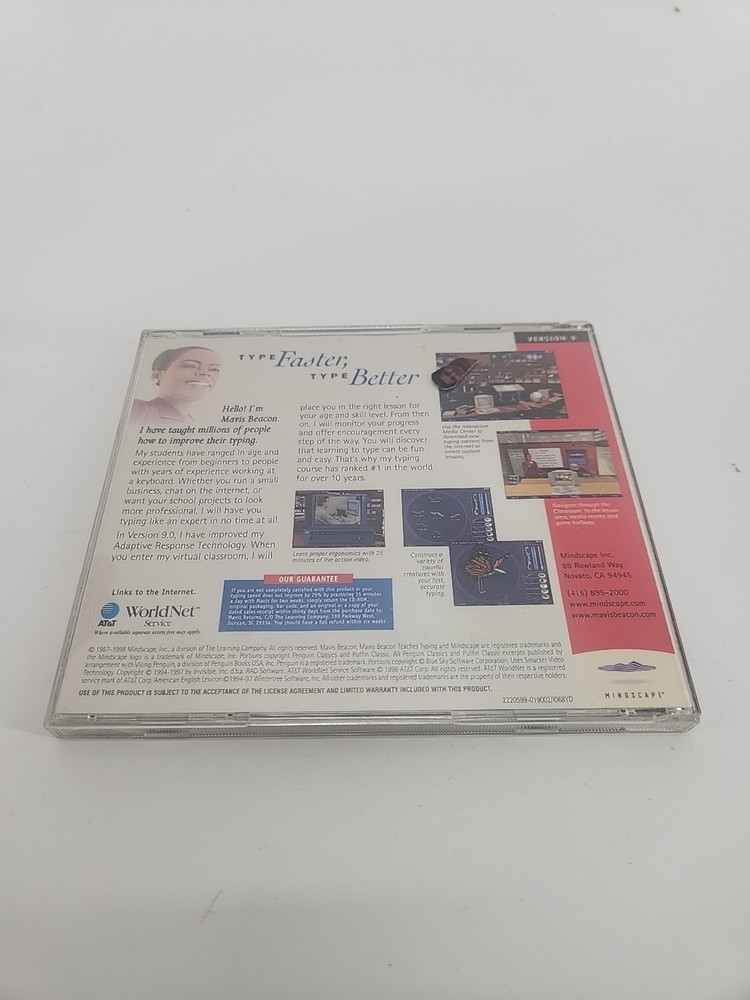 Mavis Beacon Teaches Typing 9 - CD-ROM PC game 1999 - FREE SHIP