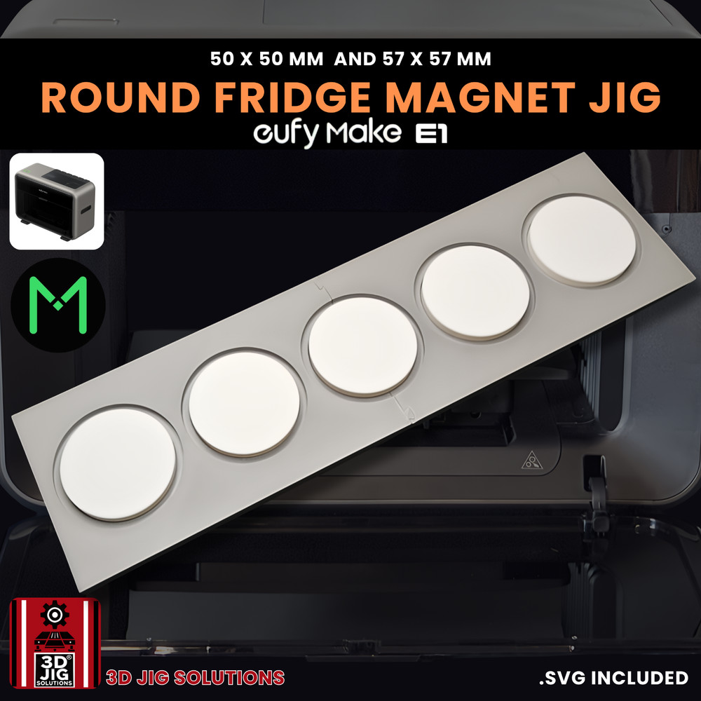 EufyMake E1 UV Printer Jig | Round Magnet Template