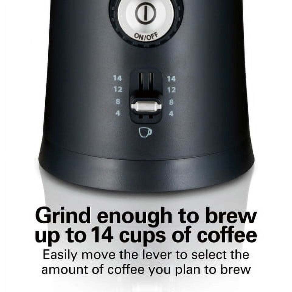 Custom Grind Coffee Grinder Removable Grinding Bowl Adjustable 14 Cups Black