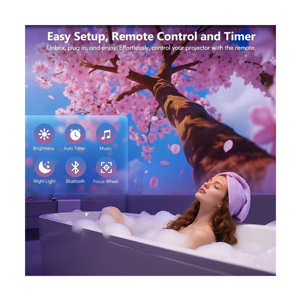 Rossetta 3D Projector, 60 Themes HD 3D Galaxy Projector with Bluetooth Speake...