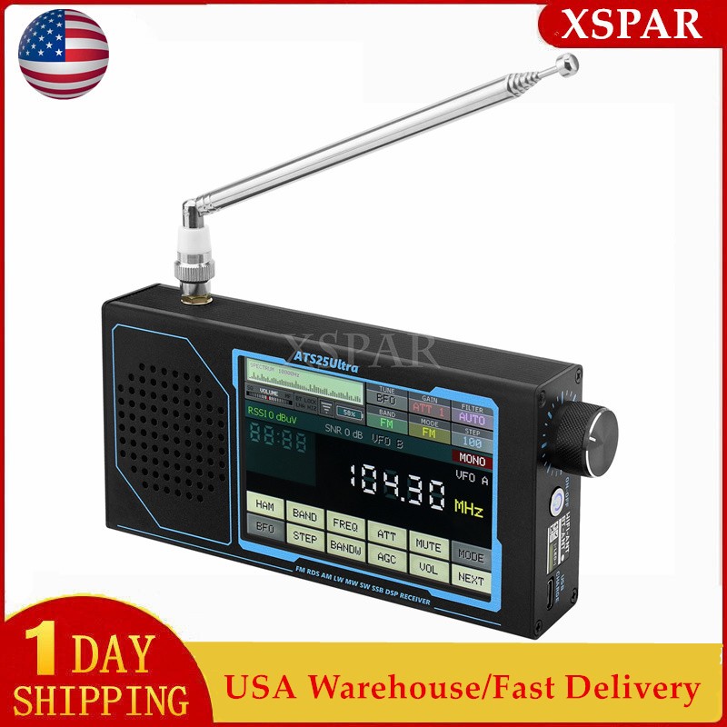 HamGeek ATS25 ULTRA SDR Receiver Aviation Band Support Bluetooth Touch Screen US