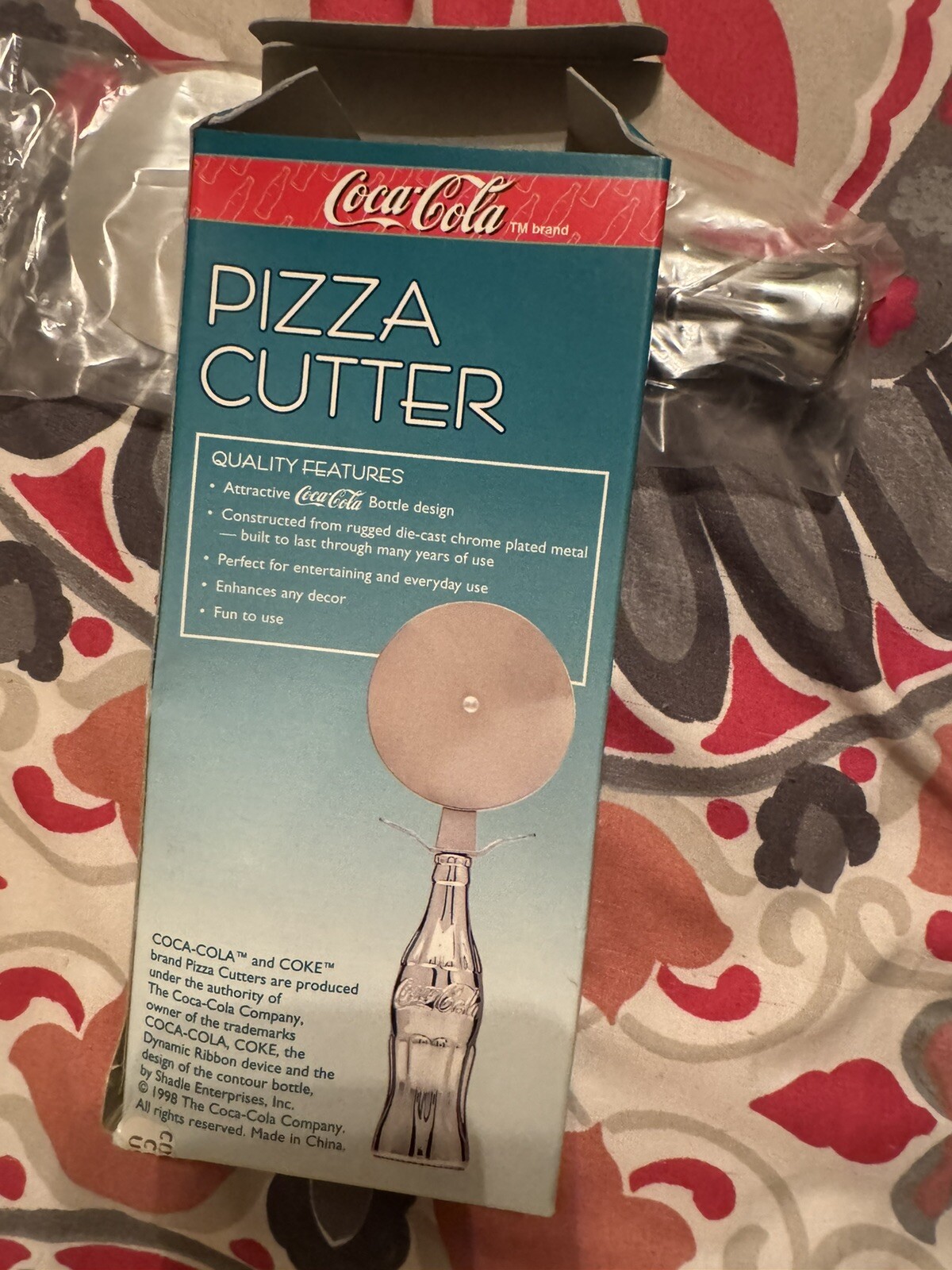 Coca-Cola Pizza Cutter Vintage 1998 Chrome Plated Metal 7-3/8", Diner Collection